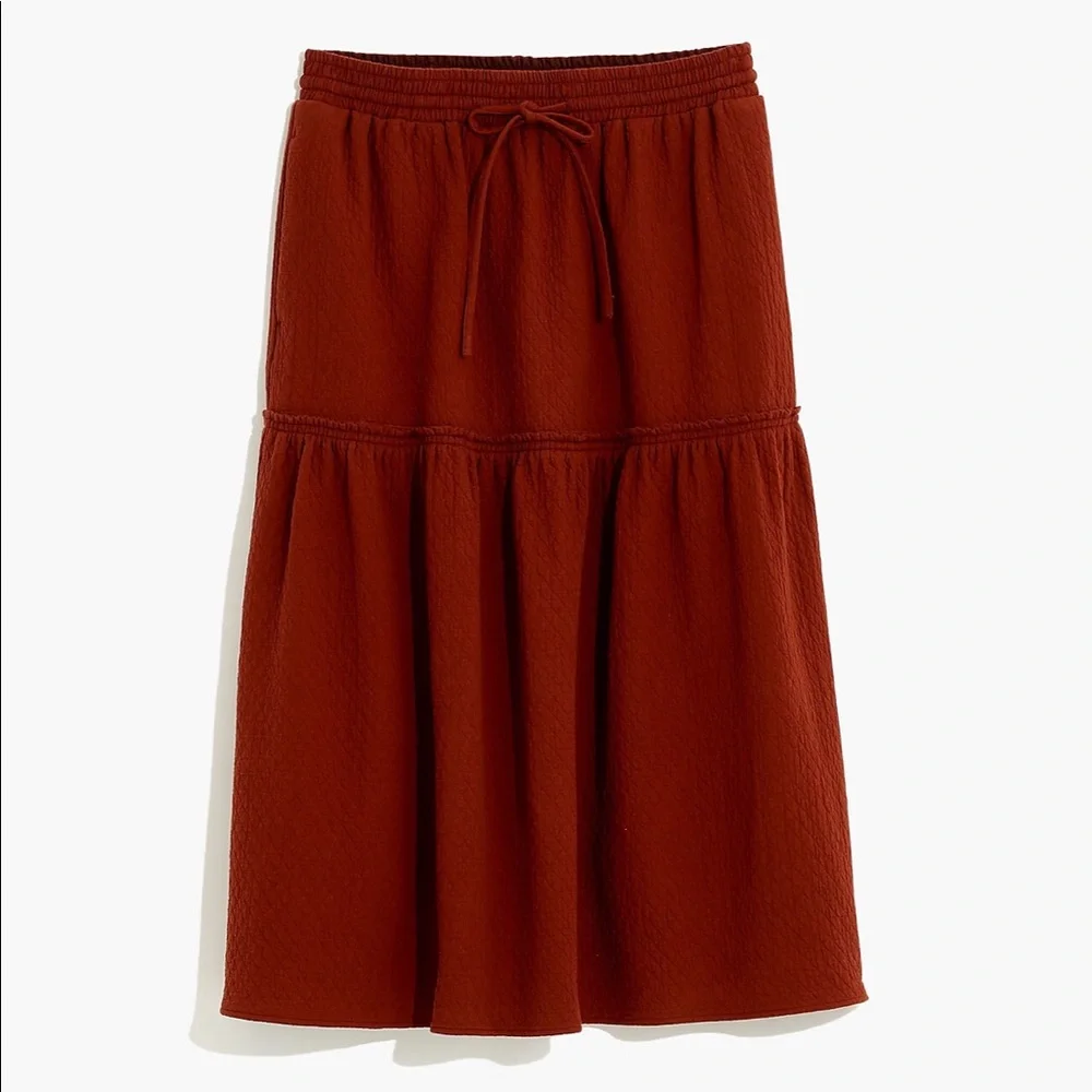 NWT - Madewell Diamond Jacquard Drawstring Midi Skirt - Size XS
